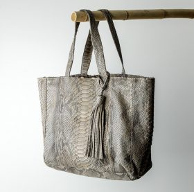 kundalini big shopper bag python skind - jordgrå